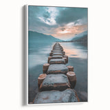 Tranquil Lakeside Pathway – Serene Nature Landscape Art Print