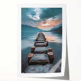 Tranquil Lakeside Pathway – Serene Nature Landscape Art Print