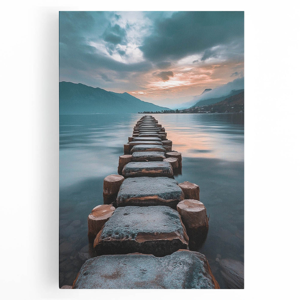Tranquil Lakeside Pathway – Serene Nature Landscape Art Print