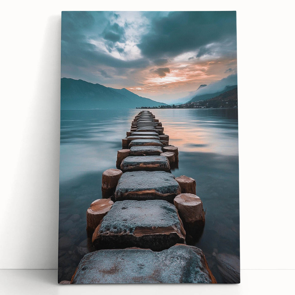 Tranquil Lakeside Pathway – Serene Nature Landscape Art Print