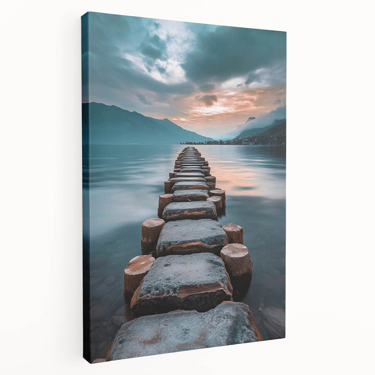Tranquil Lakeside Pathway – Serene Nature Landscape Art Print