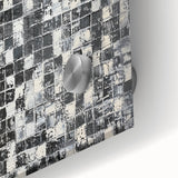 Abstract Art for Sale - Black & White Textured Geometric Print