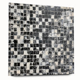 Abstract Art for Sale - Black & White Textured Geometric Print