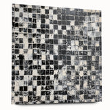 Abstract Art for Sale - Black & White Textured Geometric Print