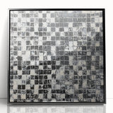 Abstract Art for Sale - Black & White Textured Geometric Print