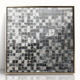 Abstract Art for Sale - Black & White Textured Geometric Print