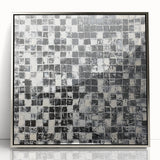 Abstract Art for Sale - Black & White Textured Geometric Print