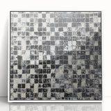 Abstract Art for Sale - Black & White Textured Geometric Print