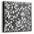 Abstract Art for Sale - Black & White Textured Geometric Print