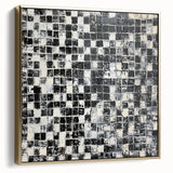 Abstract Art for Sale - Black & White Textured Geometric Print