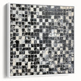 Abstract Art for Sale - Black & White Textured Geometric Print