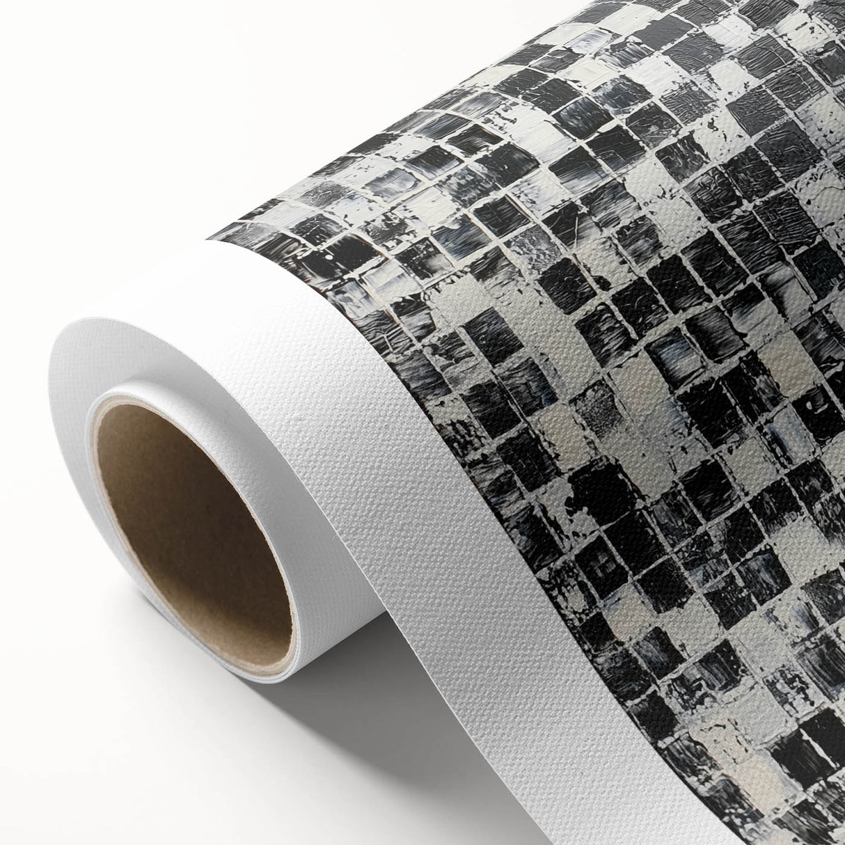Abstract Art for Sale - Black & White Textured Geometric Print