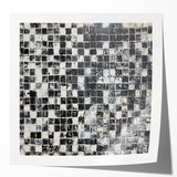 Abstract Art for Sale - Black & White Textured Geometric Print