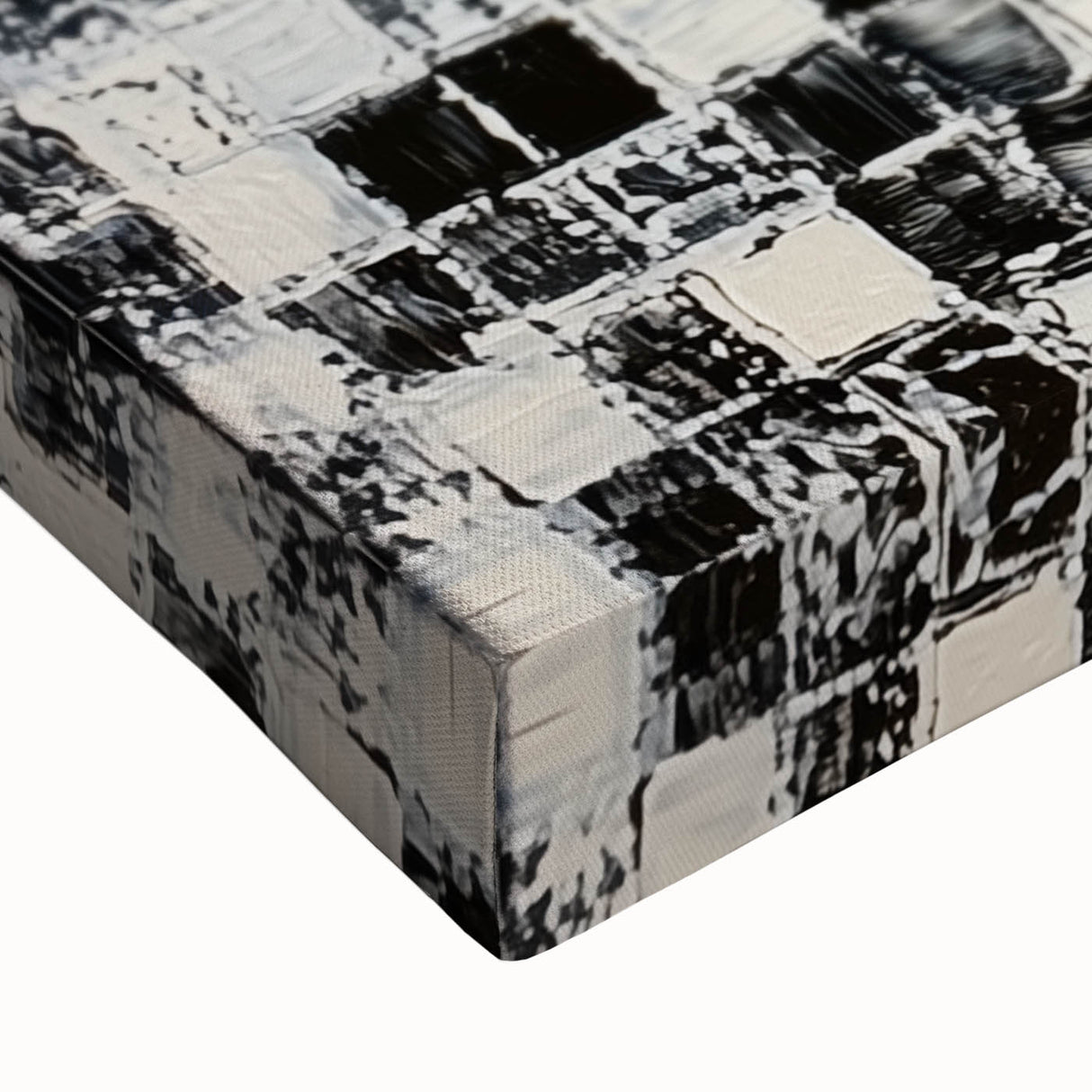 Abstract Art for Sale - Black & White Textured Geometric Print