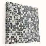 Abstract Art for Sale - Black & White Textured Geometric Print