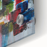 Abstract Canvas Wall Art – Moody Modern Print in Green, Blue & Red