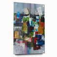 Abstract Canvas Wall Art – Moody Modern Print in Green, Blue & Red