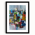 Abstract Canvas Wall Art – Moody Modern Print in Green, Blue & Red