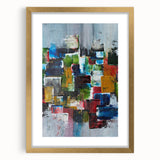 Abstract Canvas Wall Art – Moody Modern Print in Green, Blue & Red
