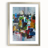 Abstract Canvas Wall Art – Moody Modern Print in Green, Blue & Red