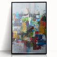 Abstract Canvas Wall Art – Moody Modern Print in Green, Blue & Red