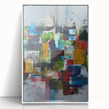 Abstract Canvas Wall Art – Moody Modern Print in Green, Blue & Red