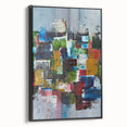 Abstract Canvas Wall Art – Moody Modern Print in Green, Blue & Red