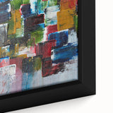 Abstract Canvas Wall Art – Moody Modern Print in Green, Blue & Red