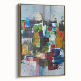 Abstract Canvas Wall Art – Moody Modern Print in Green, Blue & Red