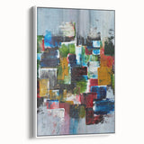 Abstract Canvas Wall Art – Moody Modern Print in Green, Blue & Red