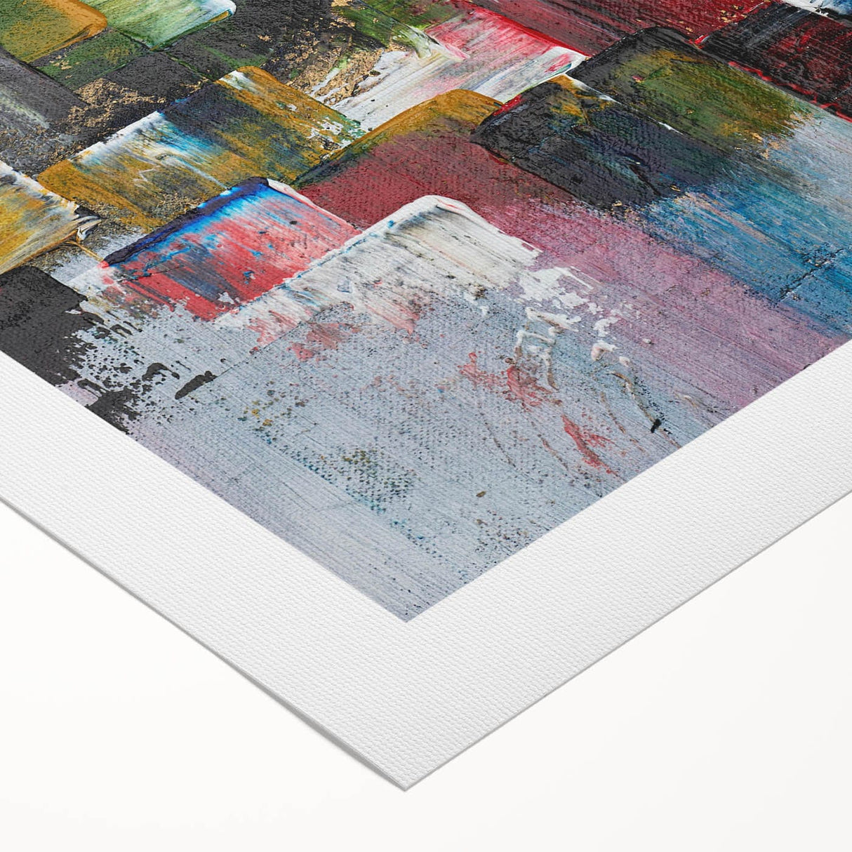 Abstract Canvas Wall Art – Moody Modern Print in Green, Blue & Red