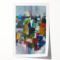 Abstract Canvas Wall Art – Moody Modern Print in Green, Blue & Red