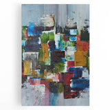 Abstract Canvas Wall Art – Moody Modern Print in Green, Blue & Red