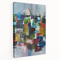 Abstract Canvas Wall Art – Moody Modern Print in Green, Blue & Red