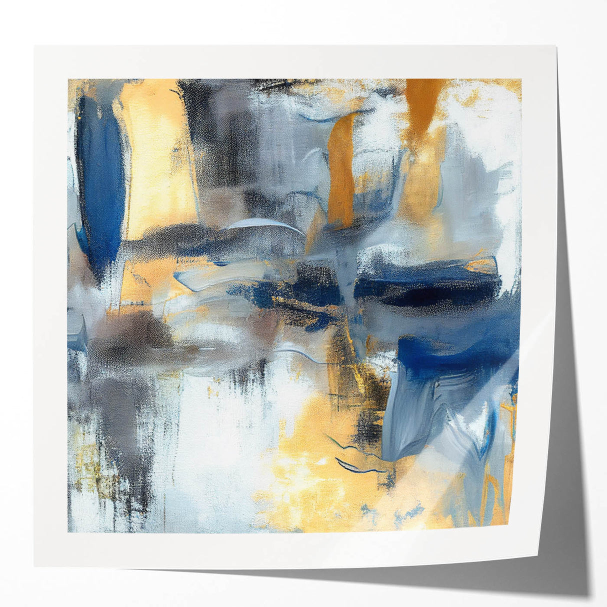 Soft Motion Abstract – Neutral Earth Tone Wall Art with Gold Accents
