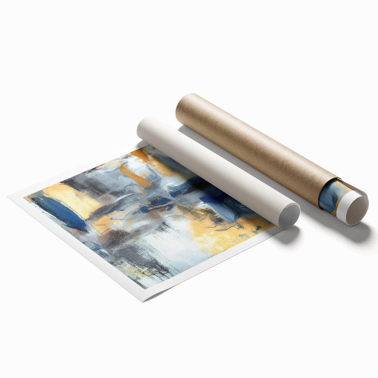 Soft Motion Abstract – Neutral Earth Tone Wall Art with Gold Accents
