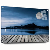 Moonlit Lake Reflection - Fine Art Photography Metal Prints