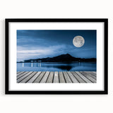 Moonlit Lake Reflection - Fine Art Photography Metal Prints