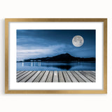 Moonlit Lake Reflection - Fine Art Photography Metal Prints