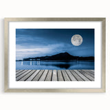 Moonlit Lake Reflection - Fine Art Photography Metal Prints