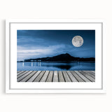 Moonlit Lake Reflection - Fine Art Photography Metal Prints