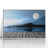 Moonlit Lake Reflection - Fine Art Photography Metal Prints