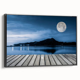 Moonlit Lake Reflection - Fine Art Photography Metal Prints
