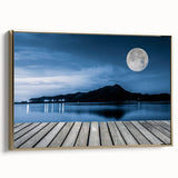 Moonlit Lake Reflection - Fine Art Photography Metal Prints