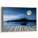 Moonlit Lake Reflection - Fine Art Photography Metal Prints