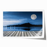 Moonlit Lake Reflection - Fine Art Photography Metal Prints