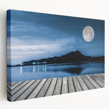 Moonlit Lake Reflection - Fine Art Photography Metal Prints