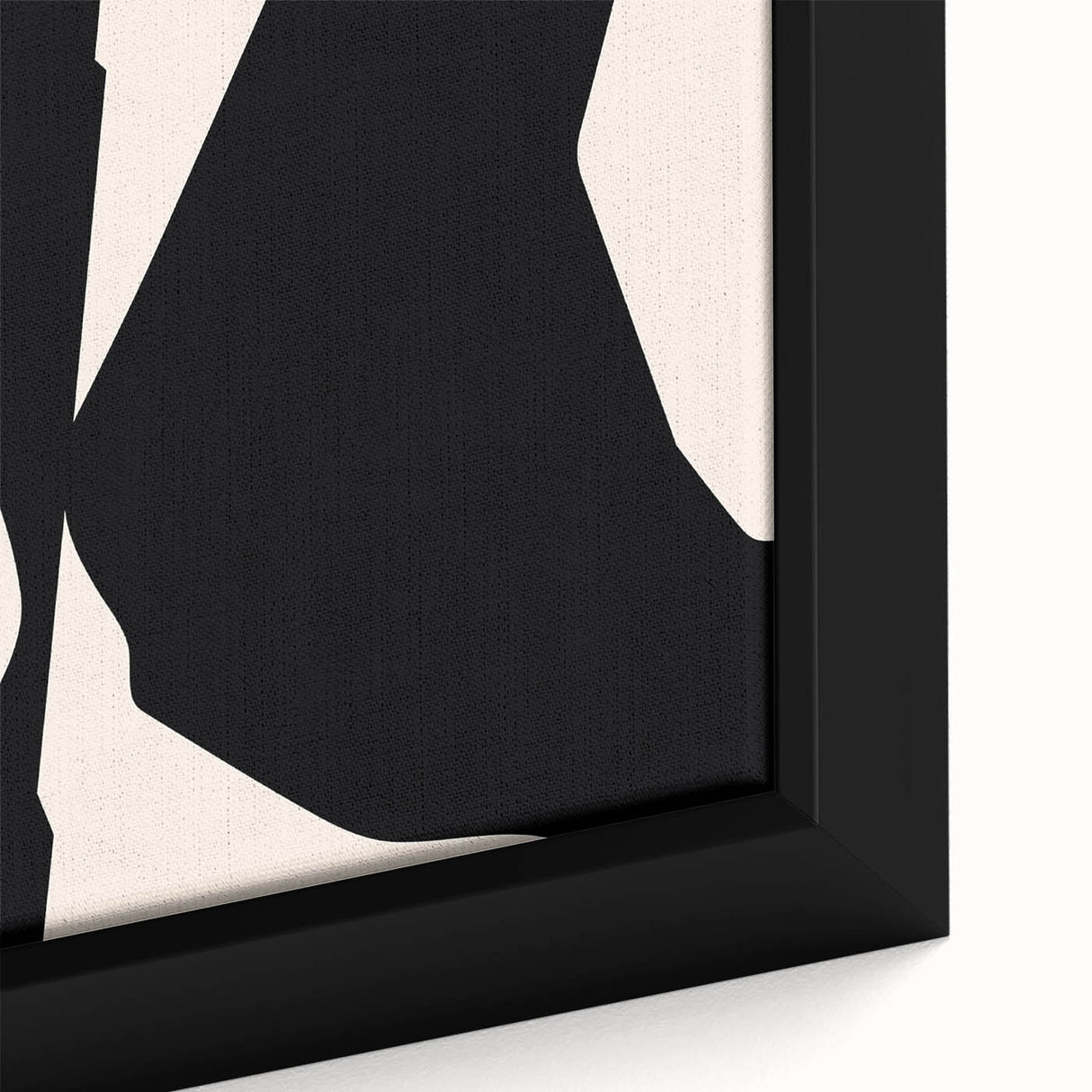 Geometric Minimalist Abstract Wall Art – Black and Cream Contrast