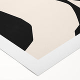 Geometric Minimalist Abstract Wall Art – Black and Cream Contrast