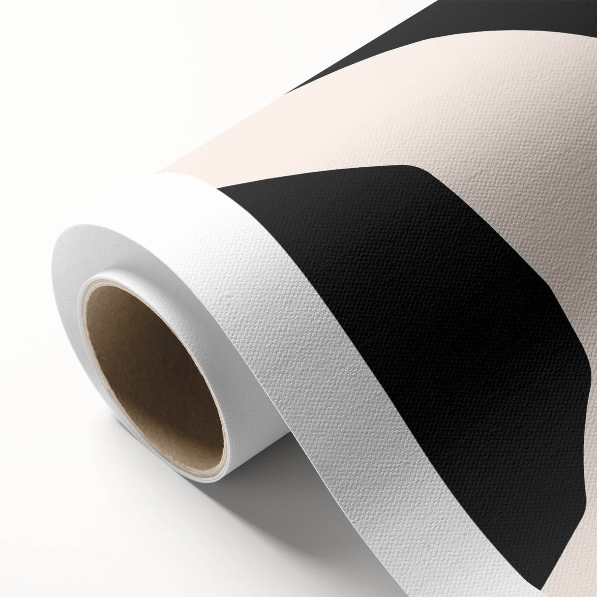 Geometric Minimalist Abstract Wall Art – Black and Cream Contrast